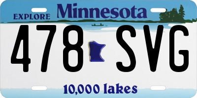 MN license plate 478SVG