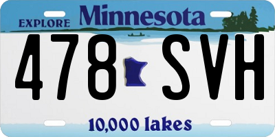 MN license plate 478SVH