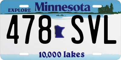 MN license plate 478SVL