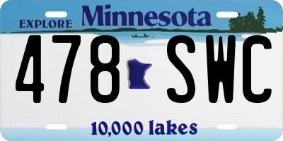 MN license plate 478SWC