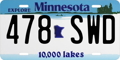 MN license plate 478SWD