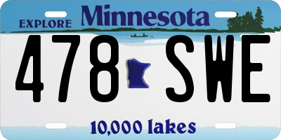 MN license plate 478SWE
