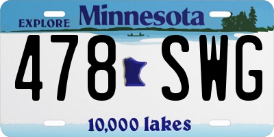 MN license plate 478SWG