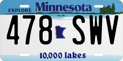 MN license plate 478SWV