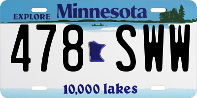 MN license plate 478SWW