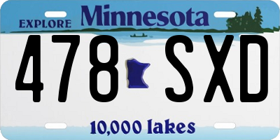 MN license plate 478SXD