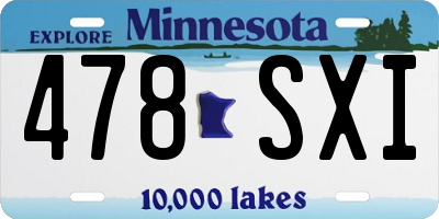 MN license plate 478SXI