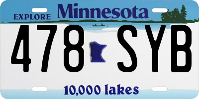 MN license plate 478SYB