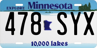 MN license plate 478SYX