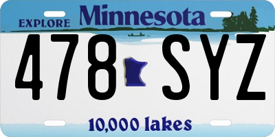 MN license plate 478SYZ