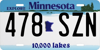 MN license plate 478SZN