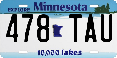 MN license plate 478TAU