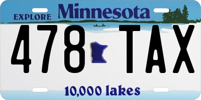 MN license plate 478TAX
