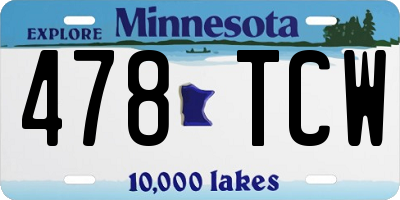 MN license plate 478TCW