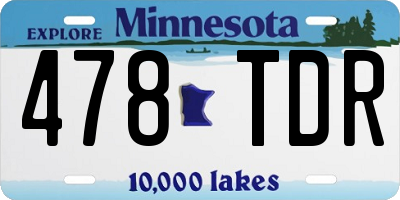 MN license plate 478TDR