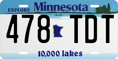 MN license plate 478TDT