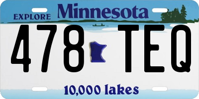 MN license plate 478TEQ