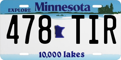 MN license plate 478TIR