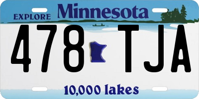 MN license plate 478TJA