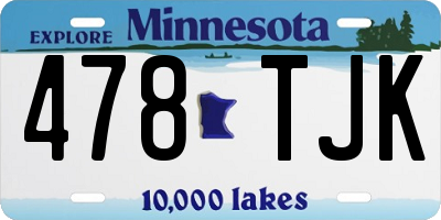 MN license plate 478TJK