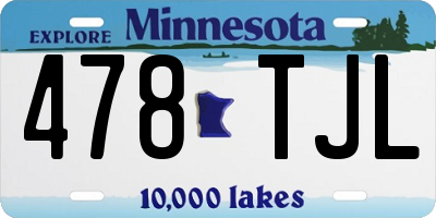 MN license plate 478TJL