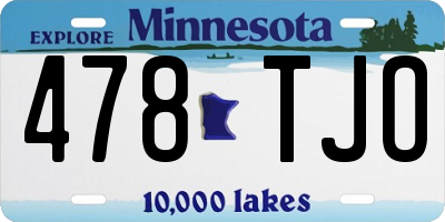 MN license plate 478TJO