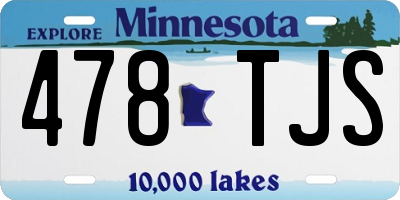 MN license plate 478TJS