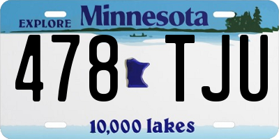 MN license plate 478TJU