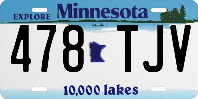 MN license plate 478TJV