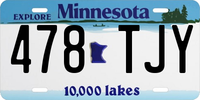 MN license plate 478TJY