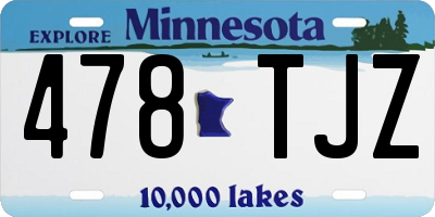 MN license plate 478TJZ