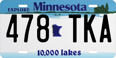 MN license plate 478TKA