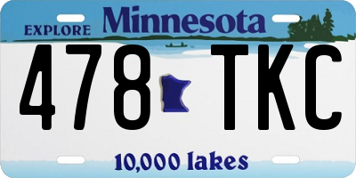 MN license plate 478TKC