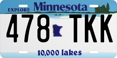 MN license plate 478TKK
