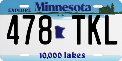 MN license plate 478TKL