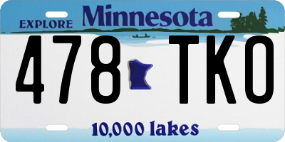 MN license plate 478TKO