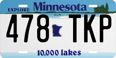 MN license plate 478TKP