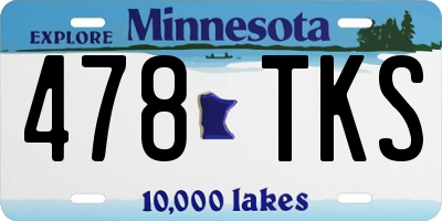 MN license plate 478TKS