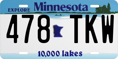 MN license plate 478TKW