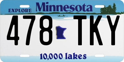 MN license plate 478TKY