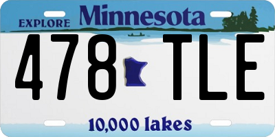 MN license plate 478TLE