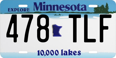 MN license plate 478TLF