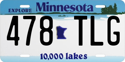 MN license plate 478TLG