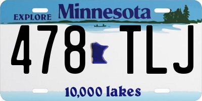 MN license plate 478TLJ
