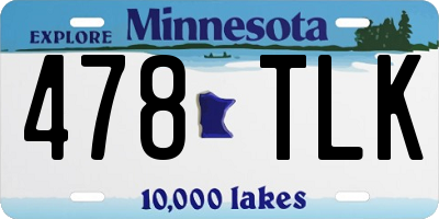 MN license plate 478TLK