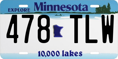 MN license plate 478TLW