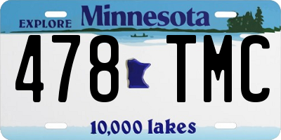 MN license plate 478TMC