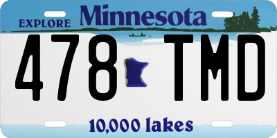 MN license plate 478TMD