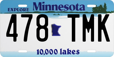 MN license plate 478TMK