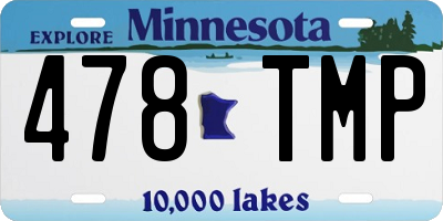 MN license plate 478TMP